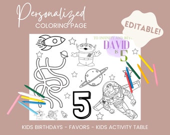 Buzz Theme - Personalized Coloring Page