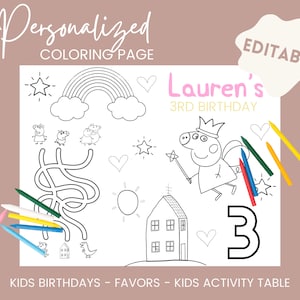 Peppa Pig - Personalized Coloring Page