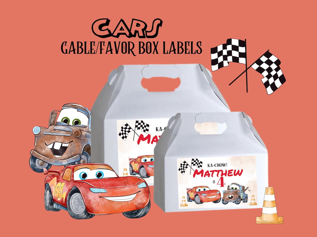 Cars - Favor Box Labels - Etsy
