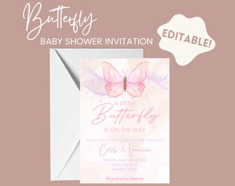 Butterfly - Editable Baby Shower Invitation