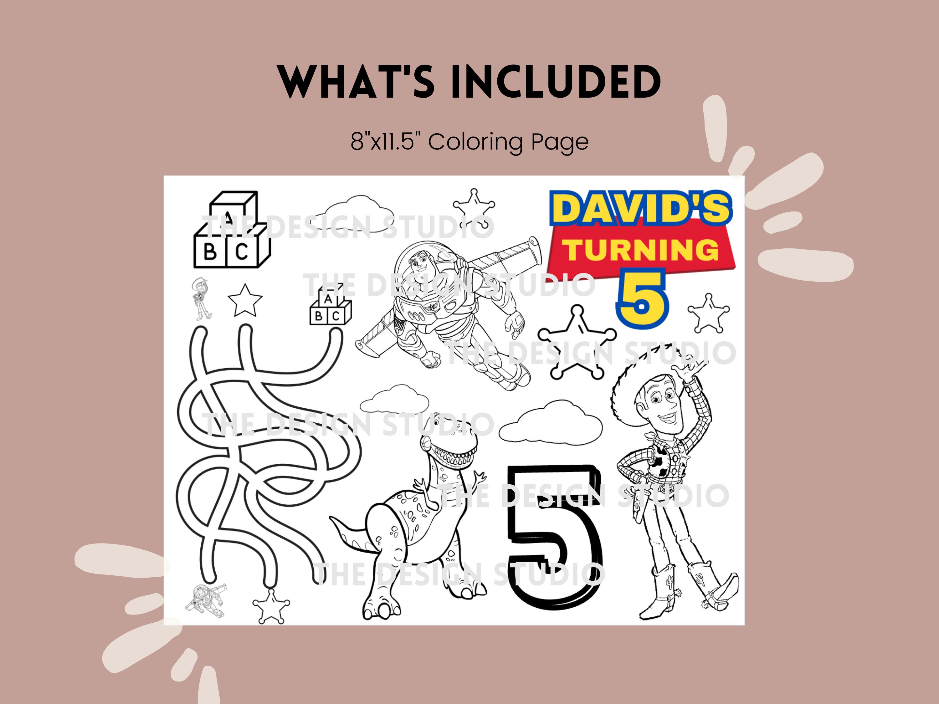 Toy Story - Personalized Coloring Page - Etsy