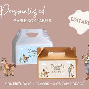 Woody - Favor Box Labels