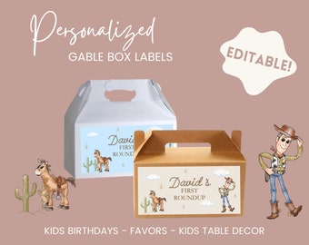 Woody - Favor Box Labels