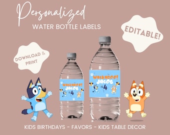 Bluey - Water Bottle Labels
