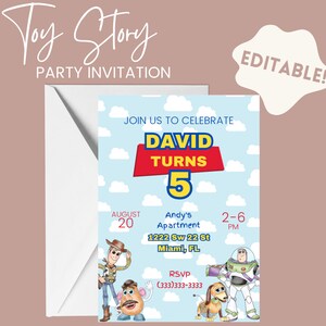 Toy Story - Editable Party Invitation