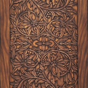 Floral Elegance Hand - Porte en bois sculpté