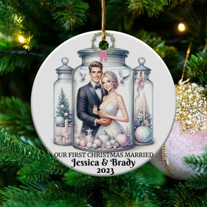 Mr and Mrs Ornament - Unser erstes Weihnachten verheiratet als Mr und Mrs Ornaments - Personalisiert