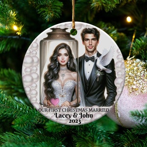 Mr and Mrs Ornament - Unser erstes Weihnachten verheiratet als Mr und Mrs Ornaments - Personalisiert