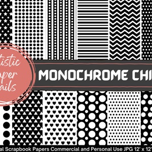 Digital scrapbooking papers in black and white