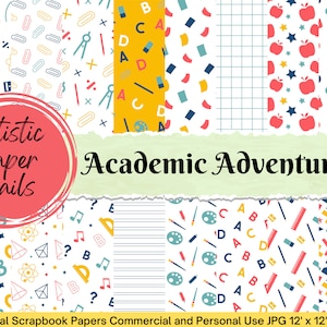Digitale Scrapbooking Papiere zurück in die Schule