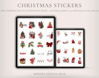 Pegatinas navideñas, pegatinas navideñas digitales de Happy Planner, pegatinas navideñas digitales, PNG navideño, hoja de pegatinas navideñas digitales