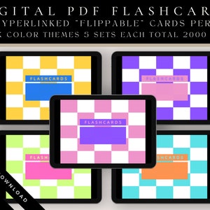 Checkered Themed Digital Flashcards | Study Index Cards | Student System Cards | College Flashcards | Student Learning Cards | Academic Card