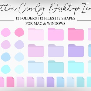 Desktop folder icons | cotton candy folder icons | icons for Mac | icons for windows | aesthetic desktop folder icons | pink desktop icons
