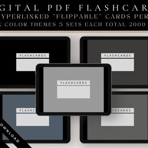 Dark Themed Digital Flashcards | Study Index Cards | Student System Cards | College Flashcards | Student Learning Cards | Academic Planner