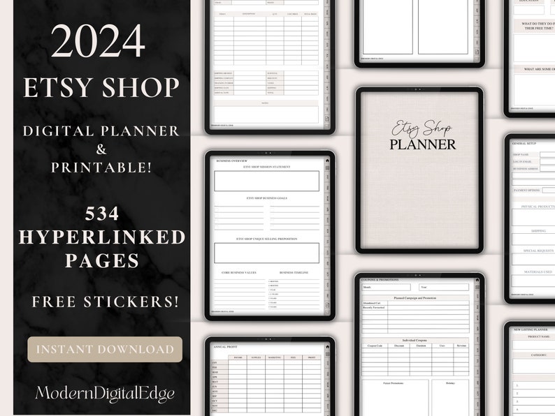 Etsy Shop Planner Etsy Shop Planner Printable Etsy Shop Planner