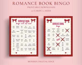 Bingo de libros románticos Desafío de bingo de libros imprimibles Juegos de lectura Tarjeta de bingo del club de lectura Desafío de lectura de verano Desafío de lectura de invierno