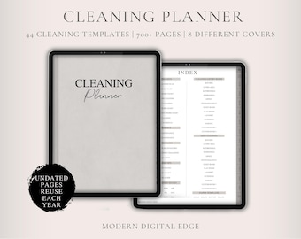 Planificador digital de limpieza sin fecha / lista de limpieza digital / listas de limpieza del hogar / planificador de limpieza / cronograma de limpieza / lista de verificación de limpieza