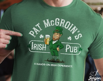 Leprechaun Irish Pub Tee, St. Patrick's Day Shirt, Pat McGroin's Irish Pub, Gift for Beer Lovers, Graphic Tee for St. Paddy's Day