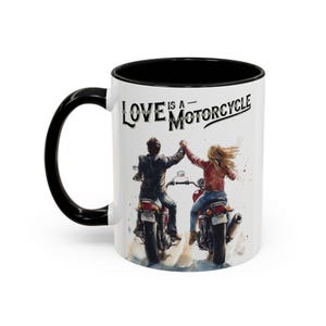 Love is a Motorcycle Mug, 11oz Watercolor Romance