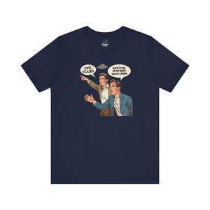 Worst Quality Camera UFO T-Shirt Funny Alien Sighting Tee Blurry UFO Photo Joke Sci-Fi Conspiracy Humor Shirt Black White Red Navy Navy