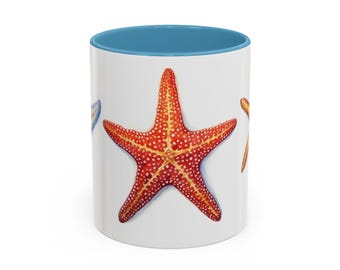 Série aquarelle de collection Starfish Serenity Mug « From the Sea » de 11 oz.