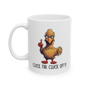 Tasse drôle de poulet en céramique, tasse d'oiseau de dessin animé en colère, tasse à thé café animaux de la ferme, cadeau pour amateur de poulet