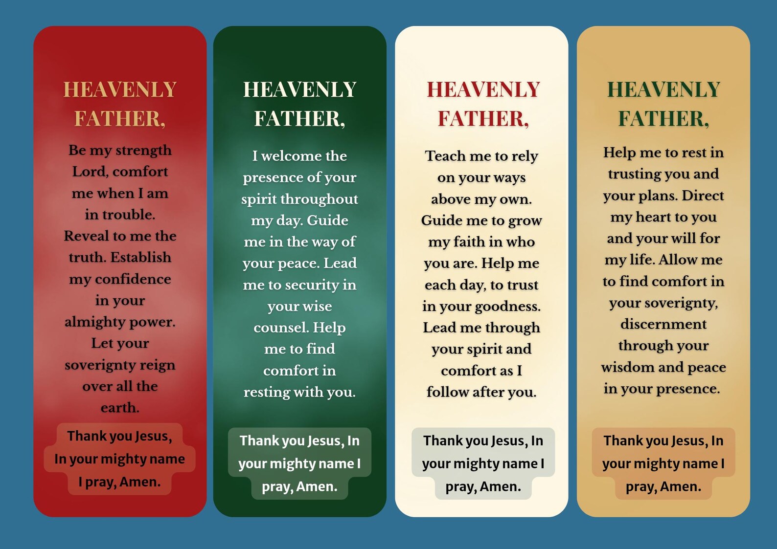 Christian Scripture Bookmarks Printable Set, Bible Verse Bookmarks ...