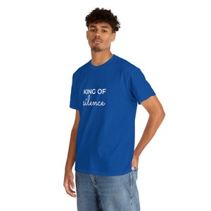 Funny Antisocial Royal Blue Shirt, King of Silence Men&#39;s Tee, Gift for Introvert, Sarcastic, Overthinker, Indoorsy, Homebody Tshirt