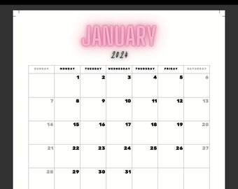 Printable Monthly Calendar Planner PDF