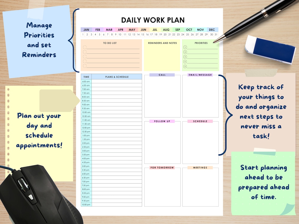 Work Activity Planner Work Planner Bundle! Office Task Tracker Printable Work Day Organizer ...