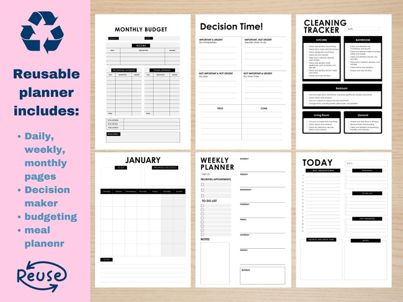 Work Planner Bundle! Office Task Tracker Printable Work Day Organizer ...