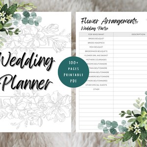 Wedding Planner Printable, Printable Bride planner, wedding binder template, wedding planning book, wedding planner organizer pages.