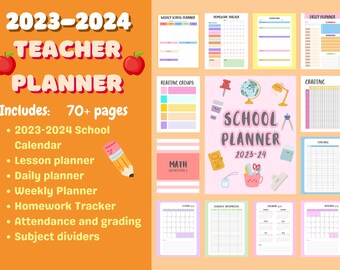 Teacher Planner lesson Planner Printable academic planner Classroom roster school agenda Homeschool planner template lesson Plan binder