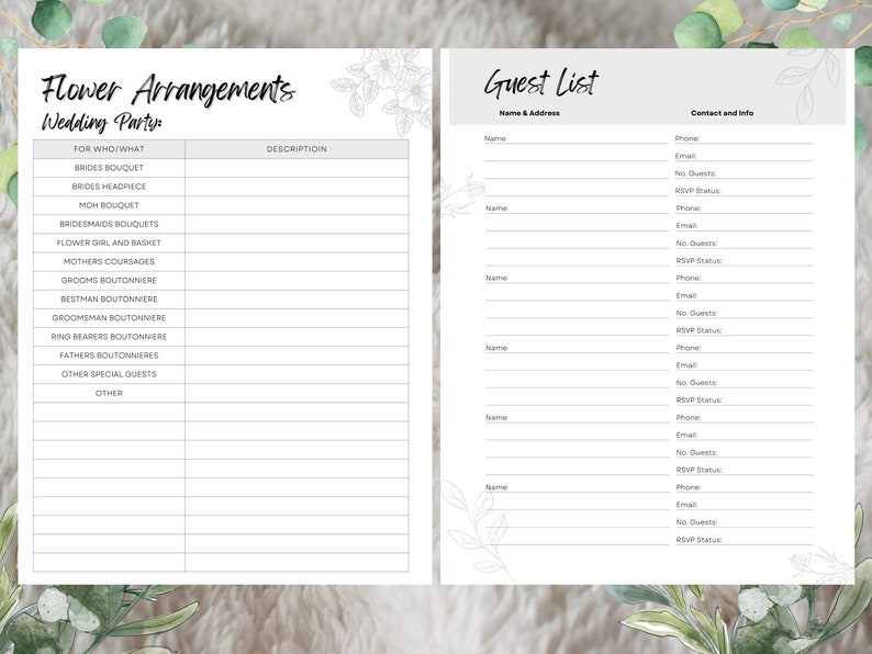 Wedding Planner Printable, Printable Bride planner, wedding binder template, wedding planning book, wedding planner organizer pages.