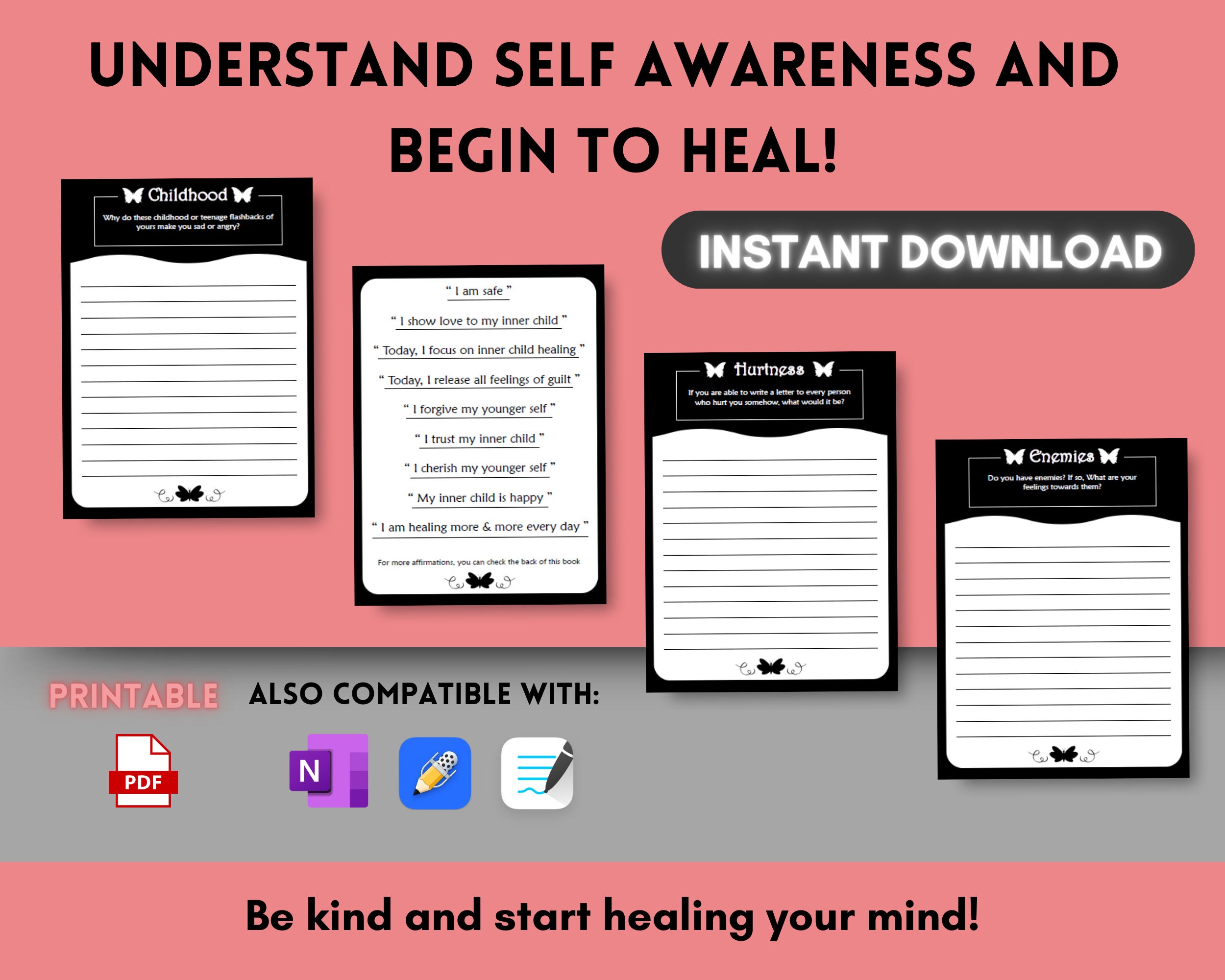 Printable Shadow Work Journal Prompts Shadow Work Workbook Self Care ...