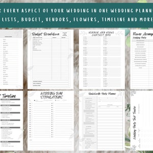 Wedding Planner Printable, Printable Bride planner, wedding binder template, wedding planning book, wedding planner organizer pages.