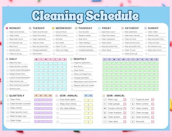 Ultimate Cleaning Schedule Printable Adult Chore chart ADHD Cleaning Checklist Cleaning planner declutter chore list Home binder planner