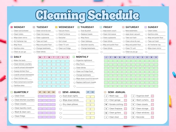 Ultimate Cleaning Schedule Printable Adult Chore chart ADHD Cleaning Checklist Cleaning planner declutter chore list Home binder planner