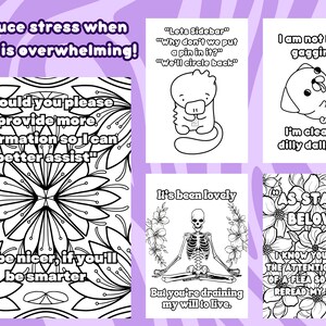 Stress Relief Coloring Pages for Office Workers |gift for Coworkers ...