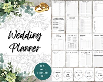 Wedding Planner Printable, Printable Bride planner, wedding binder template, wedding planning book, wedding planner organizer pages.