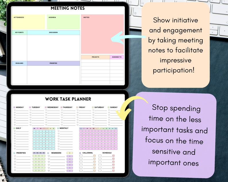 Work Planner Bundle! Office Task Tracker Printable Work Day Organizer ...