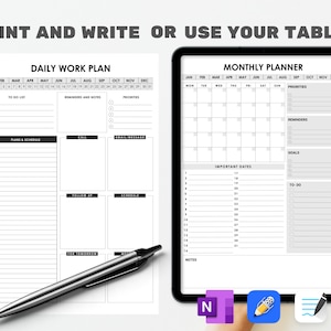 Work Planner Bundle! Office Task Tracker Printable Work Day Organizer ...