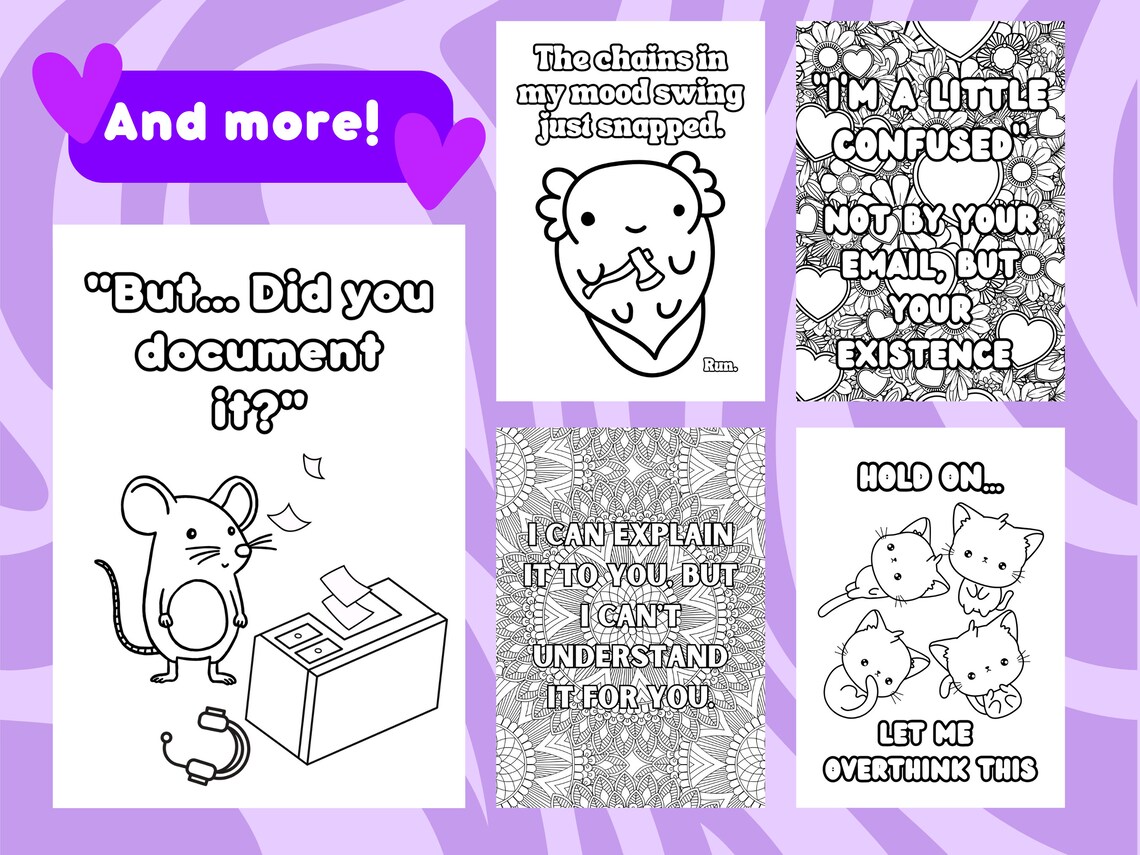 Office Rage Colouring In Stress Relief Coloring Pages for Office Workers |gift for Coworkers ...