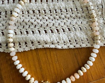 Glass Beaded Necklace: 14k Gold Plated Closure, Handmade Jewelry, Birthday Gifts for Her, Women's Necklace, Summer Jewelry, Mother's Day