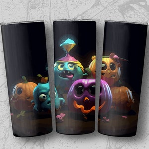 Cute Halloween 20oz Sublimation Tumbler Designs, Straight & Tapered Tumbler Wrap PNG, Instant Download with Commercial Use Rights