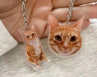 Custom Pet Gift Cat Drawing Cat photo keychain cat memorial pet keychain custom cat keychain cat jewelry christmas gift gifts for her