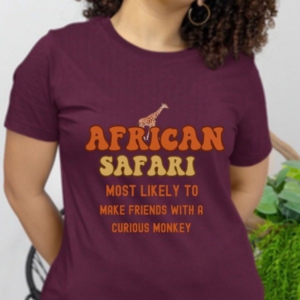 Safari lover tshirt African crewneck shirt cute travel tee unique short sleeve shirt gift idea family graphic tee ethnic tee shirt unisex