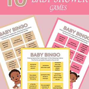 Baby Shower Game Bingo for African American Baby Printable Bingo Game