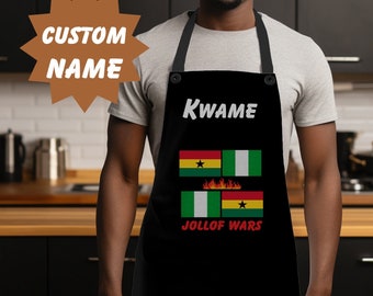 Personalized Black Cooking Apron: African American Gift