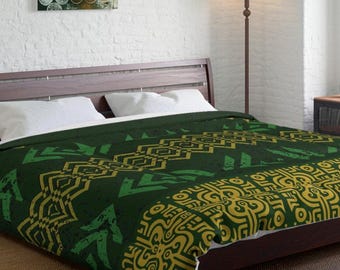 African Print Duvet Cover Ankara Boho Bedding Ethnic Tribal Comforter Afrocentric King Queen Size Black Culture Bedroom decor for African